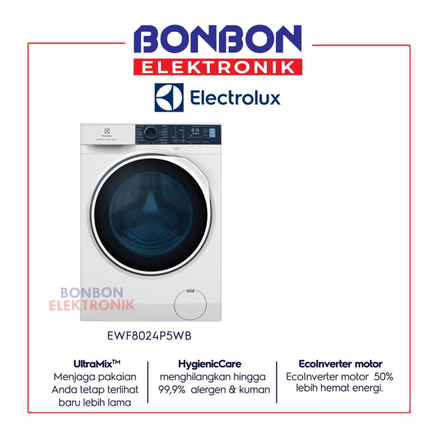 Electrolux Mesin Cuci Front Loading 8KG EWF8024P5WB/ EWF 8024 P5WB