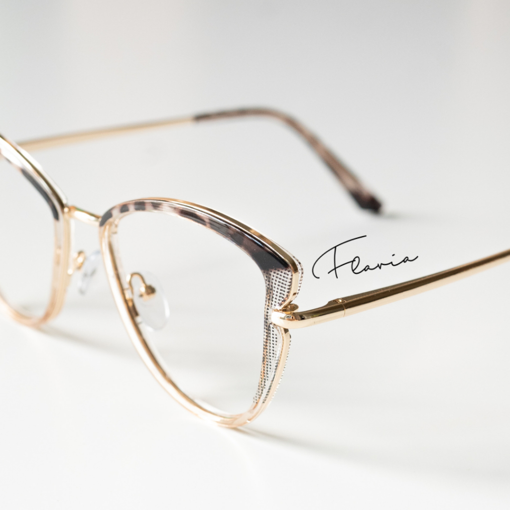 Flavia Eyewear - Kacamata Pandora Cat Eye Titanium (custom minus, photochromic, blueray, bluechromic)