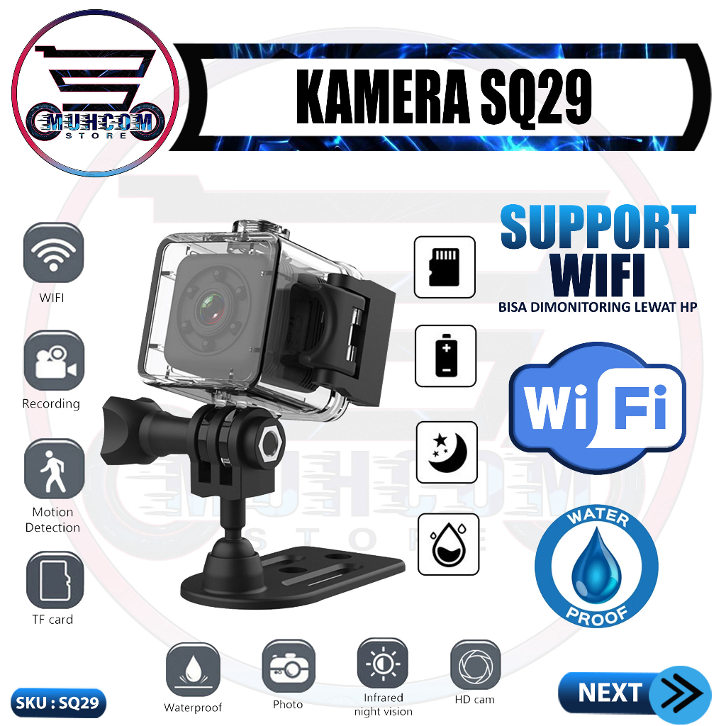 Sportcam Kamera Aksi Olahraga Camera Action Sport Mini SQ29 WIFI Full HD 1080P Infrared Night Vision