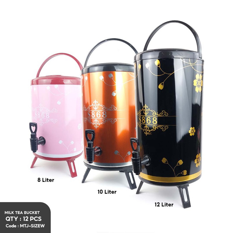 Water Tank Jug Milk Tea Stainless Steel - Dispenser Minuman Juice Teh Kopi - Thermos Air Minuman Dengan Kran Food Grade