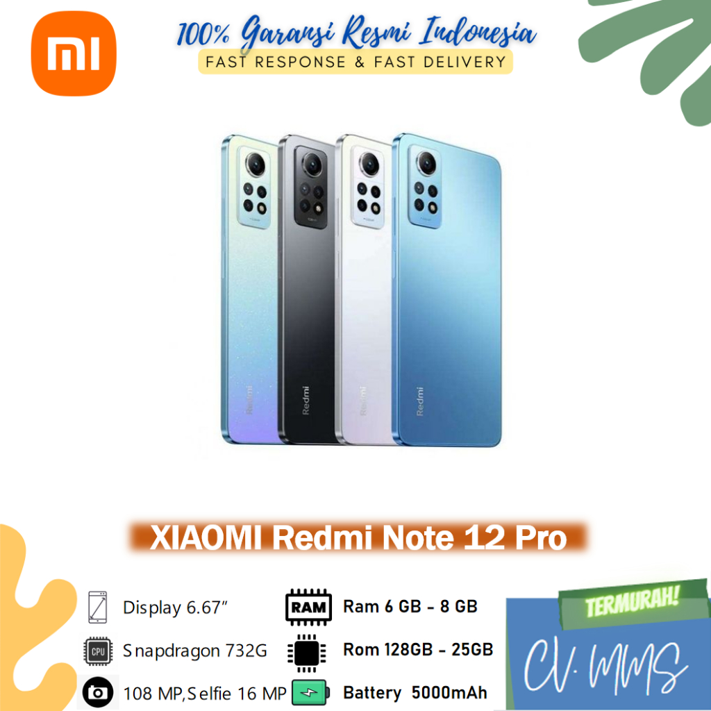 Xiaomi Redmi Note 12 pro 6/128GB - 8/256GB Garansi Resmi