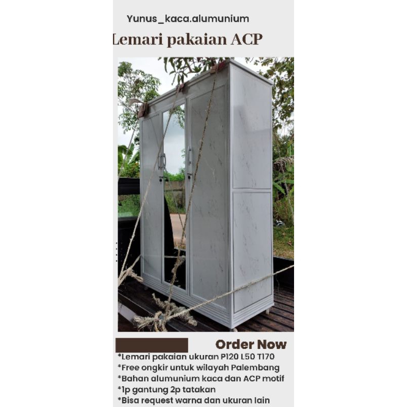 LEMARI PAKAIAN ALUMUNIUM ACP LEMARI BAJU HANYA PALEMBANG