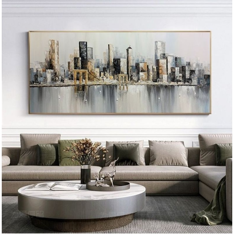 Lukisan dinding ruang tamu Besar plus frame/Bingkai