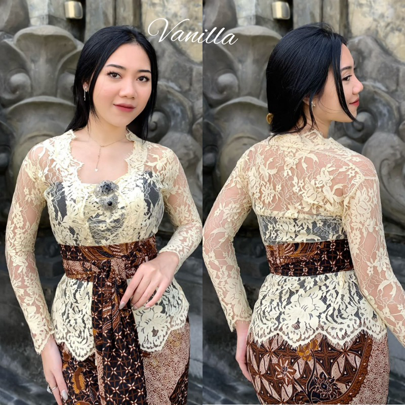 KEBAYA BALI BROKAT SEMI FRANCE METALIK