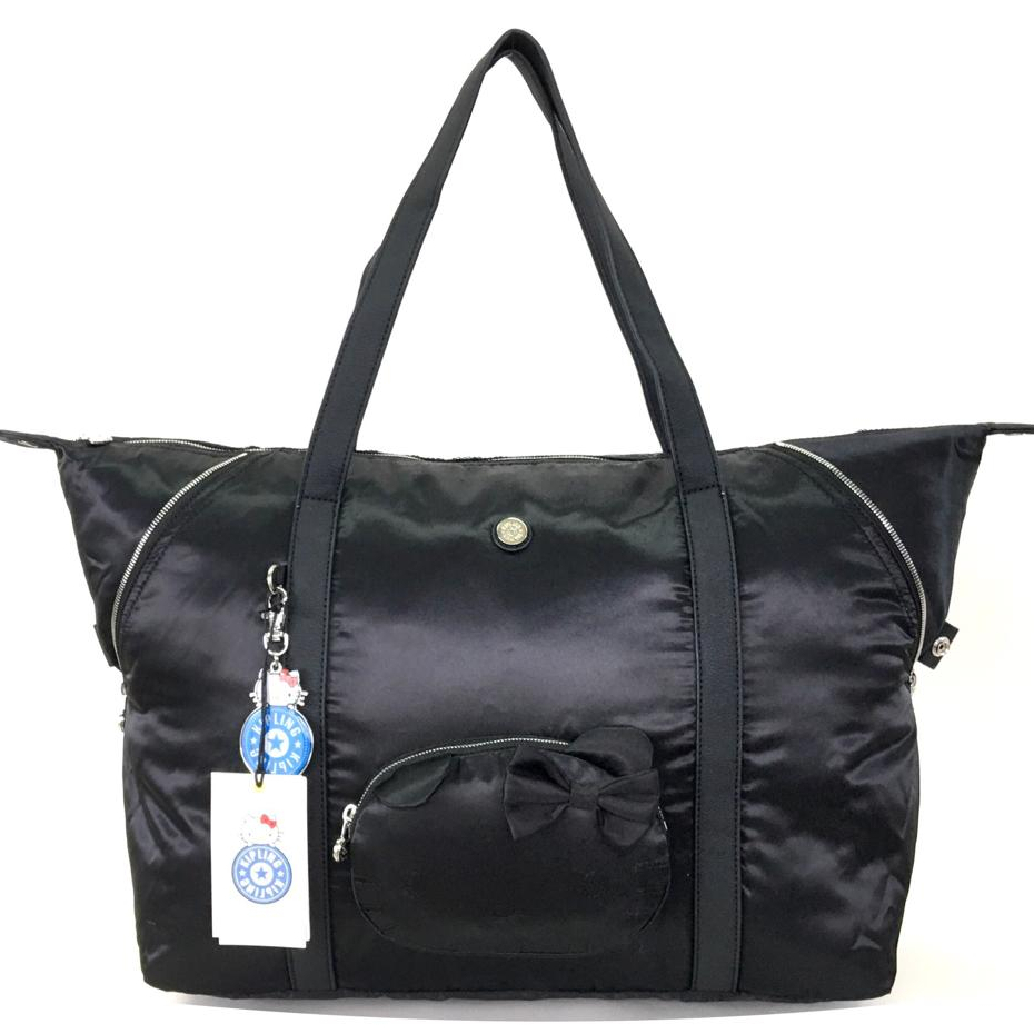 Tas Kipling Travel Bag Kipling Art Hello Kitty Large Besar Tote Bag Hitam Detachable Shoulder Strap 