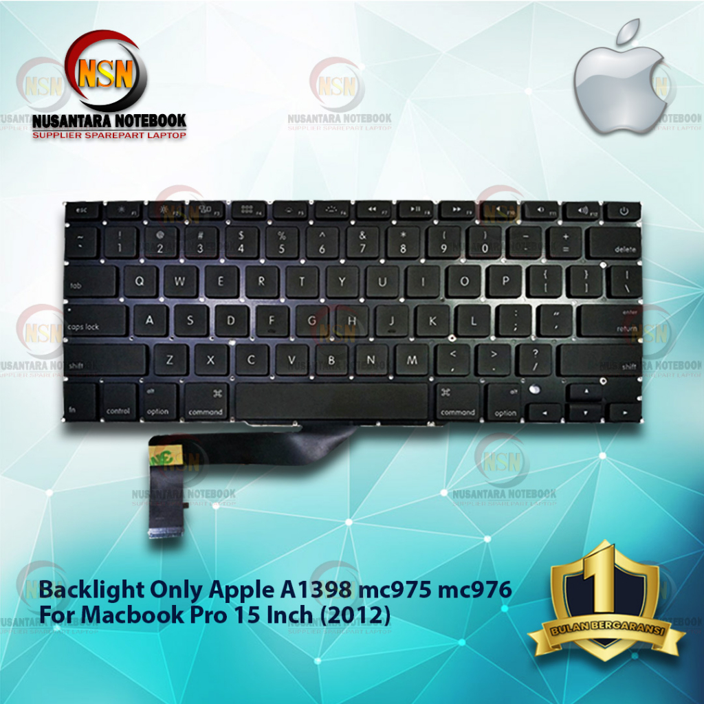 Keyboard Only Apple A1398 mc975 mc976 For Macbook Pro 15 Inch (2012)