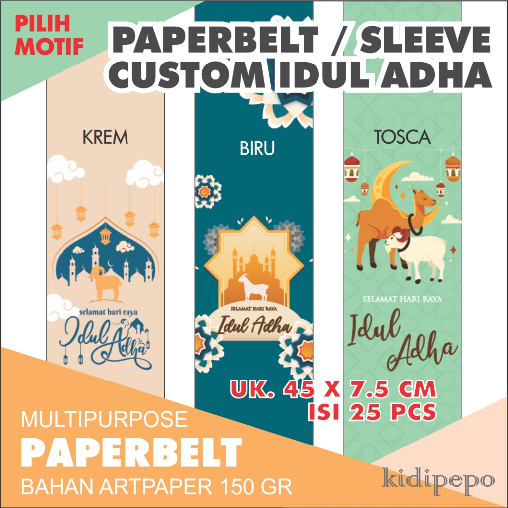 

PAPERBELT/SLEEVE IDUL ADHA CUSTOM - ISI 25 LEMBAR