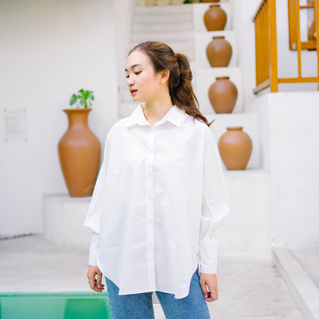 Askara Shirt Kemeja Katun Poplin Oversize by Vitafa