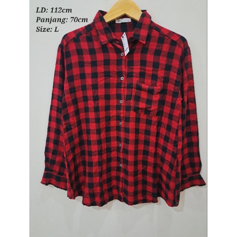163 TKMIXPICE Kemeja Flanel Kotak Premium