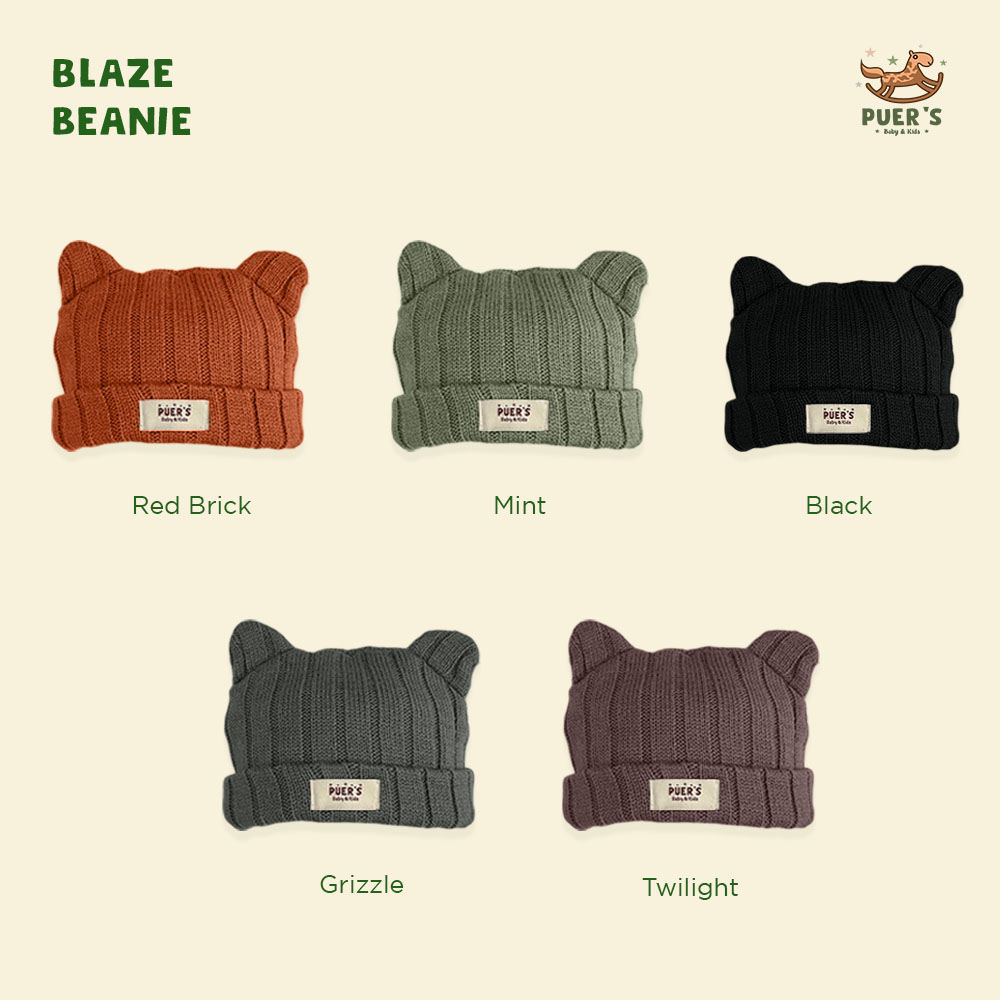 BEANIE BAYI PUER'S BLAZE BEANIE ( TOPI BAYI/ TOPI ANAK /BEANIE ANAK/ KUPLUK BAYI)