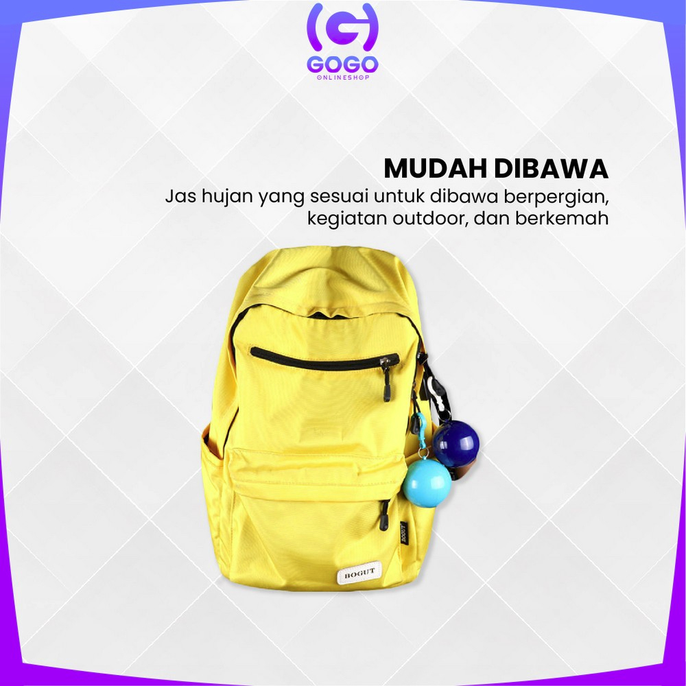 GOGO-C853 Jas Hujan Bola Plastik Gantung Warna Warni Anti Air / Jas hujan Konser Raincoat Travel Portable Dengan Gantungan Bola Kunci