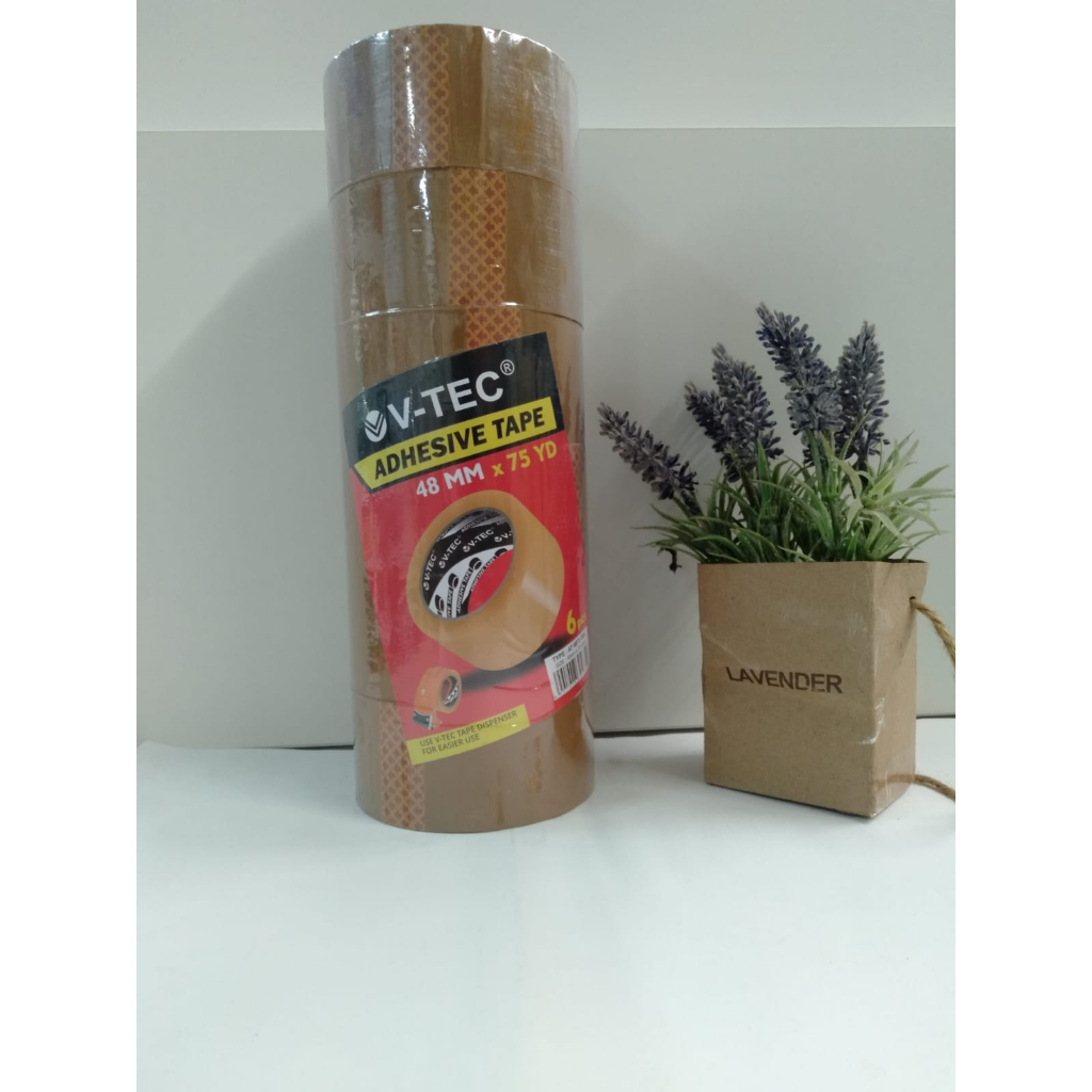 

V-TEC Adhesive Tape 48mmx75yard coklat(6pcs/1pcs)