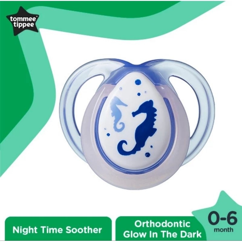 Tommee Tippee Orthodontic Night Time Soother 0-6 Bulan - Empeng Dot Bayi