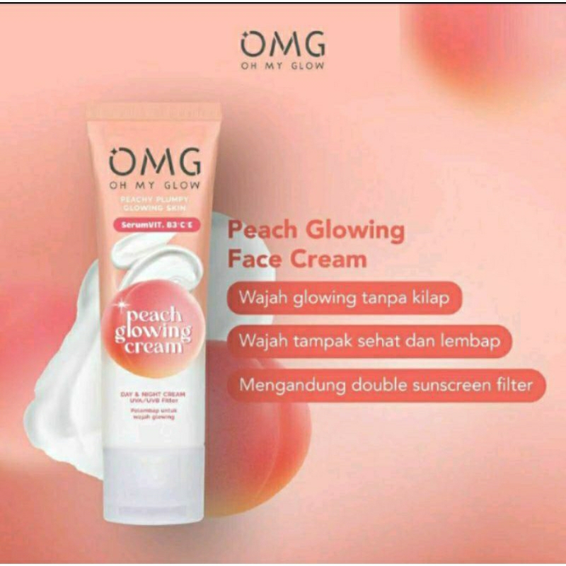 [BPOM] OMG OH MY GLOW PEACH GLOWING CREAM 25G | PELEMBAB Wajah |Cream omg| |OMG CREAM|CREAM PELEMBAB