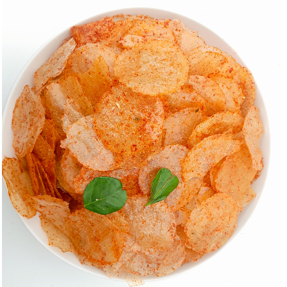 

Keripik kaca bulat pedas daun jeruk 1ball/1kg