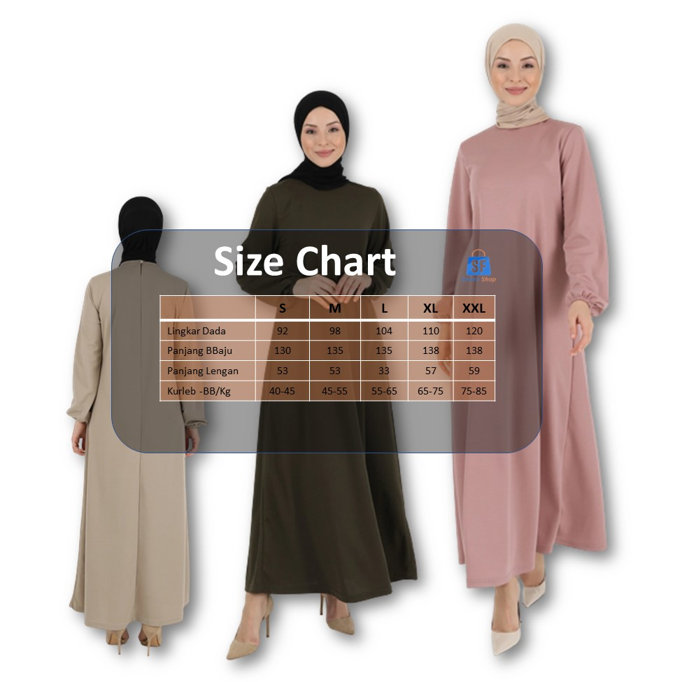 Gamis Polos Simple Katun Toyobo