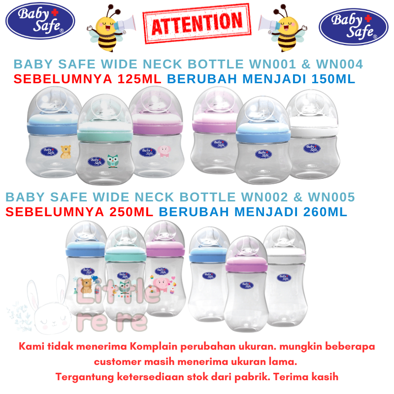 Botol Susu Bayi Baby Safe Wide Neck Bottle WN001 | WN002 | WN30 | WN004 | WN005