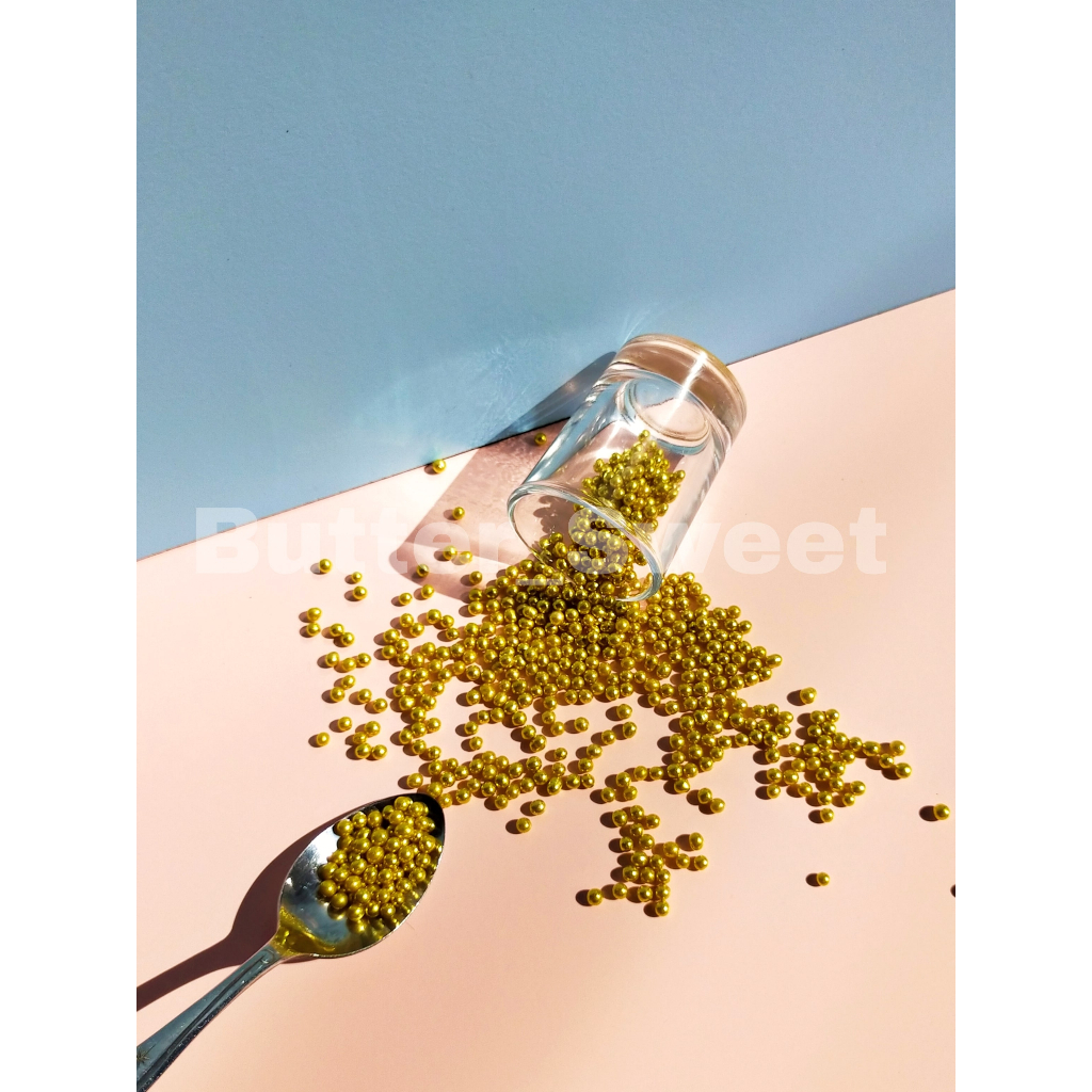 

Sprinkle Gold / Sprinkle trimit mutiara pearl hiasan kue 10 gr, 20 gr (dapat di makan)