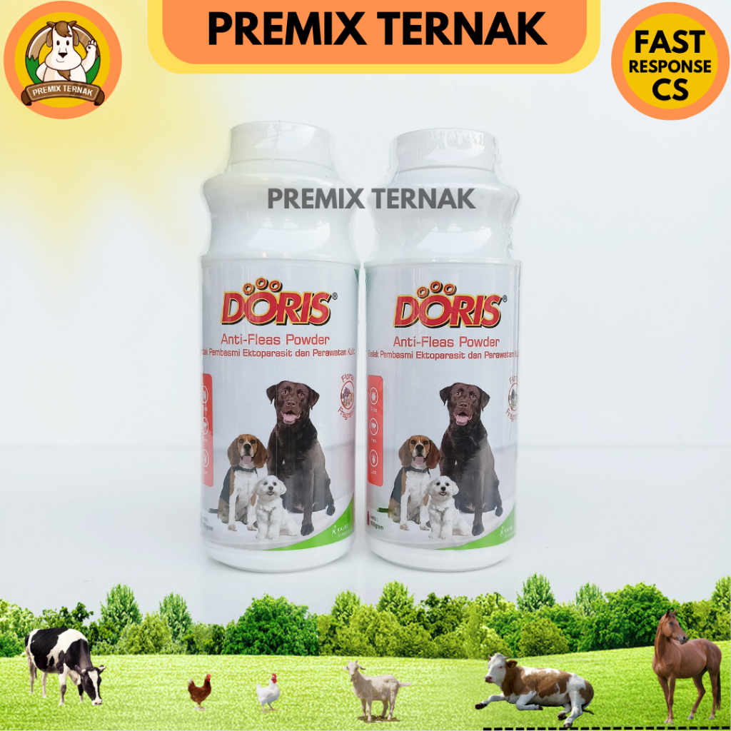 BEDAKA DORIS ANTI FLEAS POWDER 100 gram - Bedak Pembasmi Kutu Anjing Ampuh