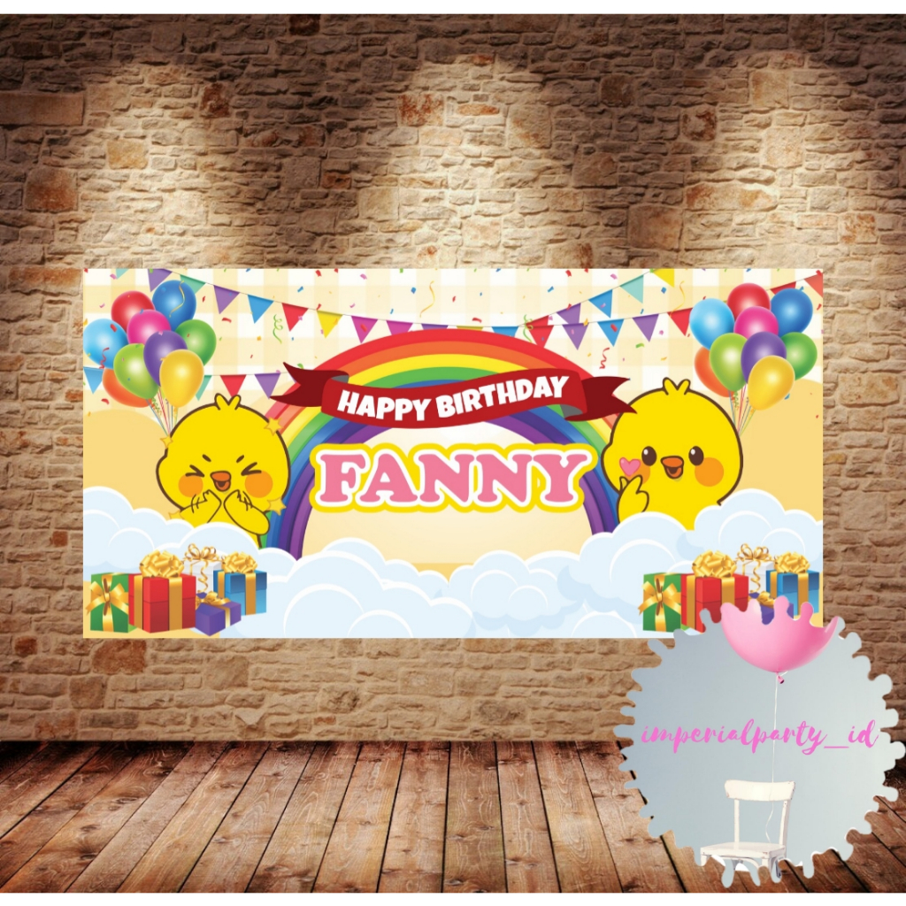 Custom Backdrop Banner Happy Birthday Duck Bebek