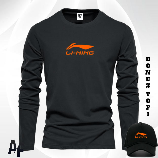 Gratis Topi.. Promo Kaos Keren Lengan Panjang Linning Oren / Kaos pria & Wanita / Kaos premium / Kao