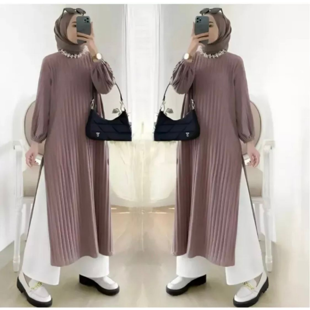 LONG TUNIK KNIT (Hornet) DRES KNIT TERLASIR 2023 BB 60-95KG/ MT - Tania Long Tunik Knit Hornet Premium [READY LANGSUNG KIRIM]