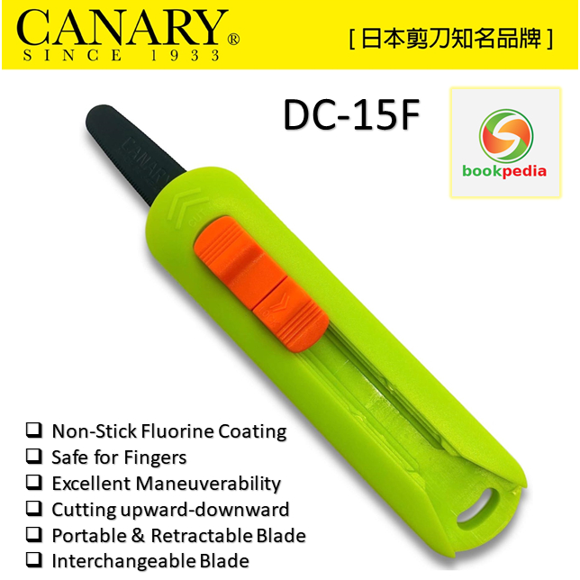

Original Japan CANARY Box Cutter DC-15F for Package (Pisau karton anti lengket) DC15F
