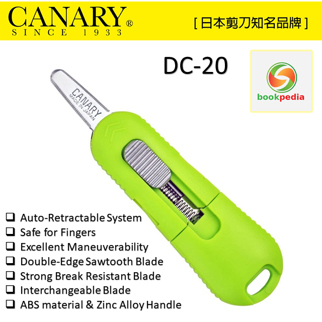 

Original Japan CANARY Box Cutter DC-20 for Package (Pisau karton kemasan) Auto Retract DC20