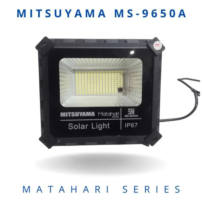 MITSUYAMA MS-9650A SERI MATAHARI LAMPU SOROT SOLAR CELL LED TENAGA SURYA LAMPU TENAGA MATAHARI LAMPU SOROT 50W Outdoor | FMS