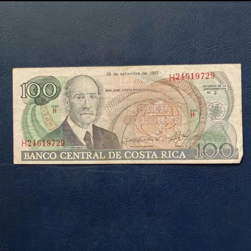 Uang Koleksi 100 Colones Costa Rica 1993