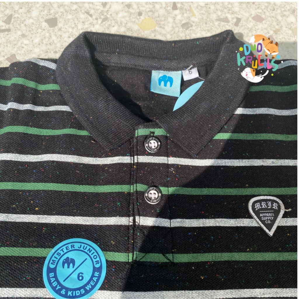 Kaos Polo shirt anak motif GARIS GARIS MRJR