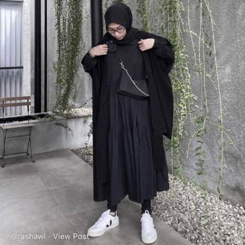 [LIKE NEW] Rashawl Oberon Black Terracotta Dress Bukan Charcoal Owen Dark Grey Best Seller Preloved 