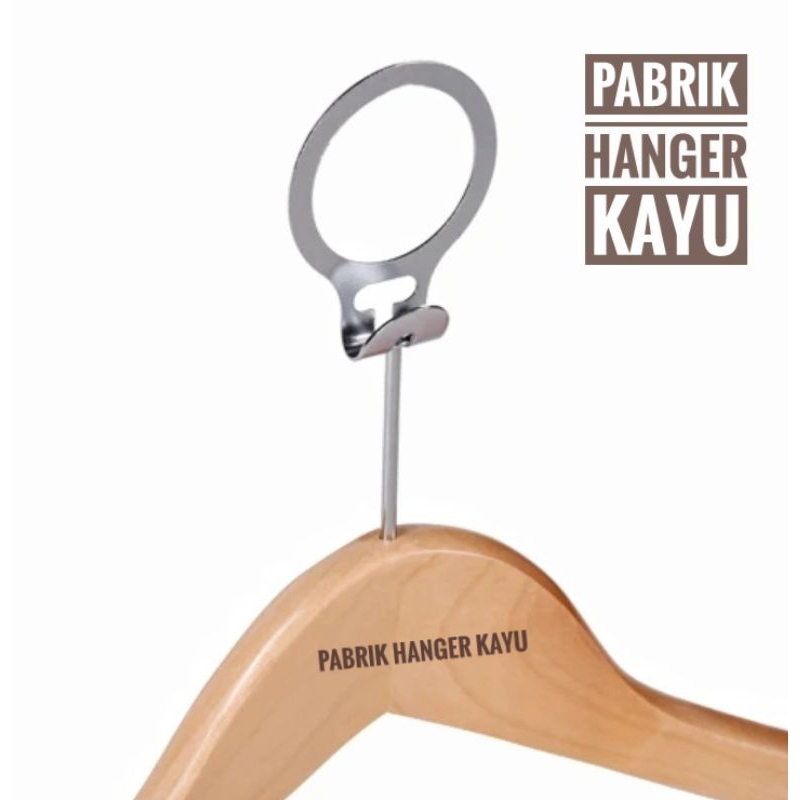 HANGER KAYU NATURAL DEWASA HOTEL  ANTI THAF