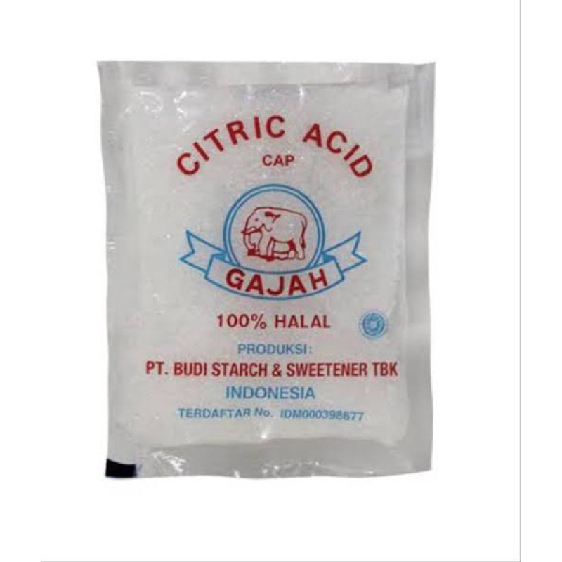 

Citrid acid cap gajah 20sachet x 50gr