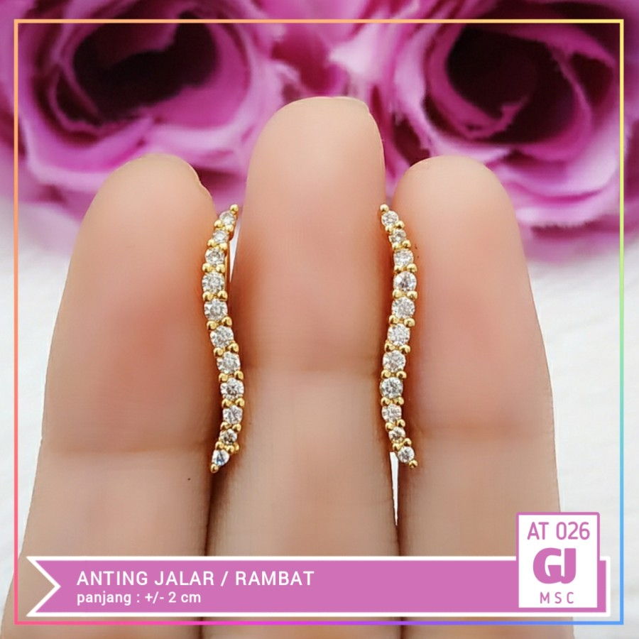 Anting xuping anting dewasa jalar permata simple lapis emas gold AT 026 .2