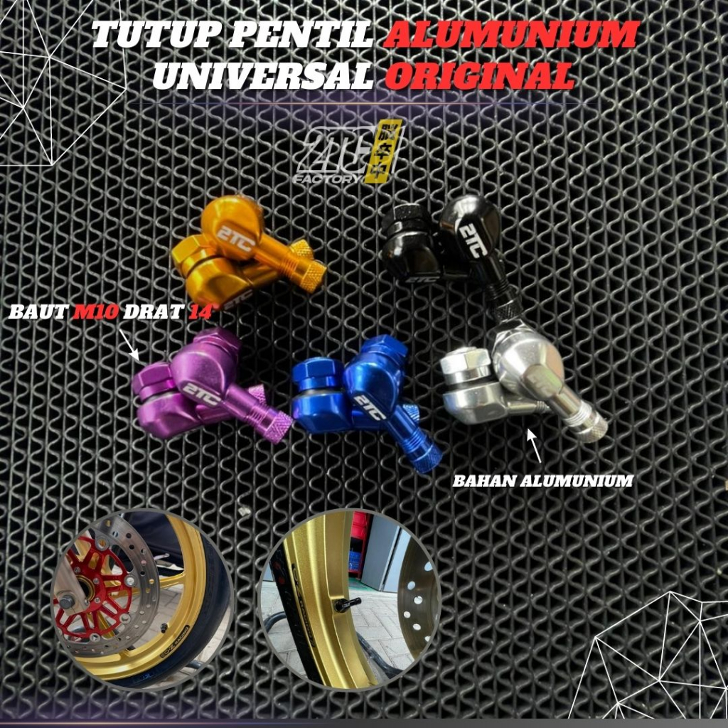 TUTUP PENTIL MOTOR BAN TUBELESS Bahan Aluminium Universal Original