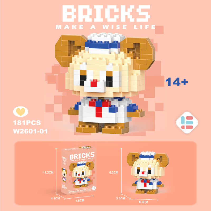 Mainan Balok Susun Model Karakter Kartun Disney LinaBell StellaLou block 3D Puzzle Nano Block