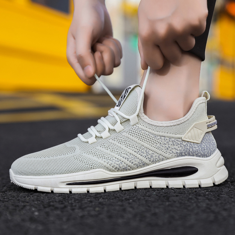 Mainland Sepatu Sneakers Pria Fashion Sport Olahraga Bahan Flyknit Comfortable Shoes MR155