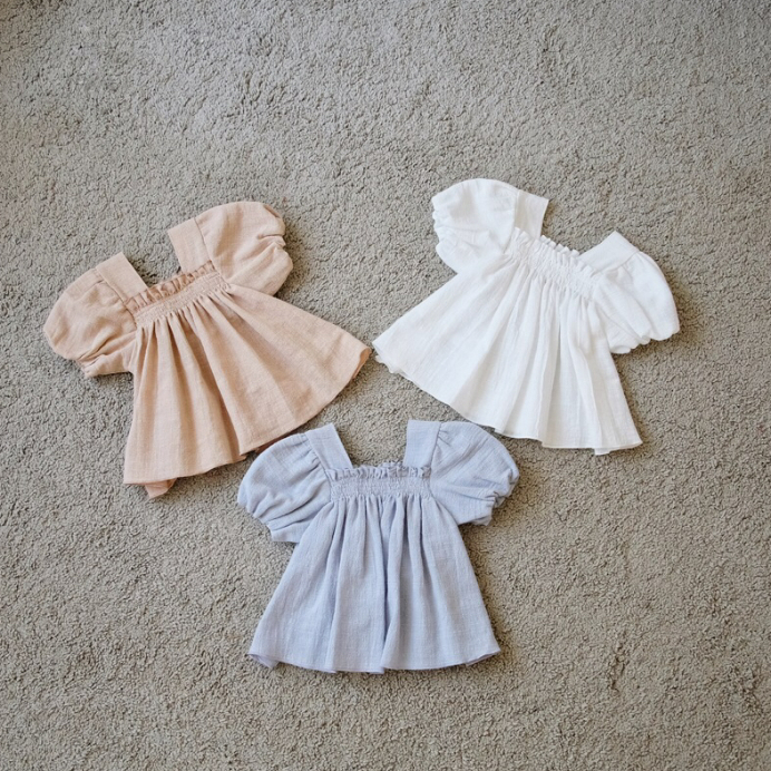 Emily Top 1-6 Tahun Puffy Blouse Linen Anak Perempuan CBKS SNB