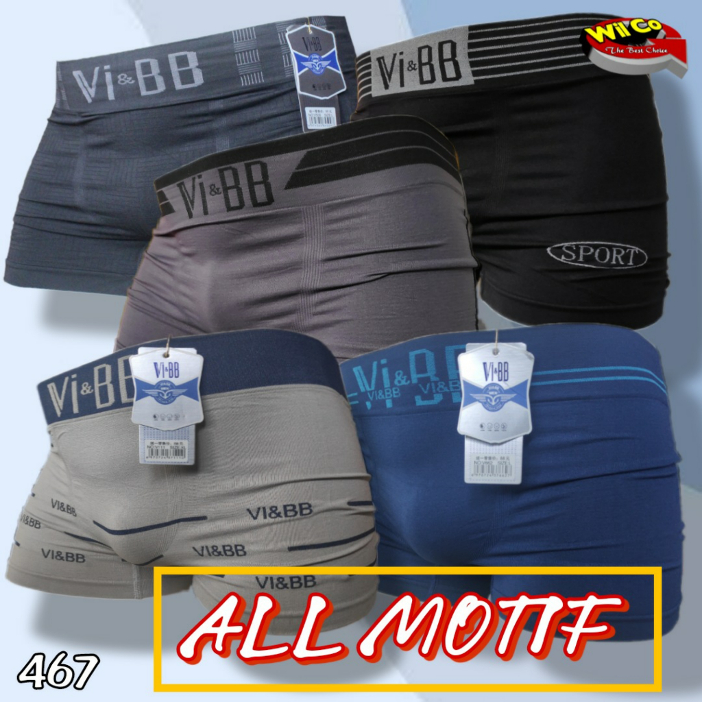 K467T - (HARGA PER 3 Pcs) CELANA DALAM BOXER PRIA DEWASA Vi BB PRIA IMPORT SIZE M - XXL