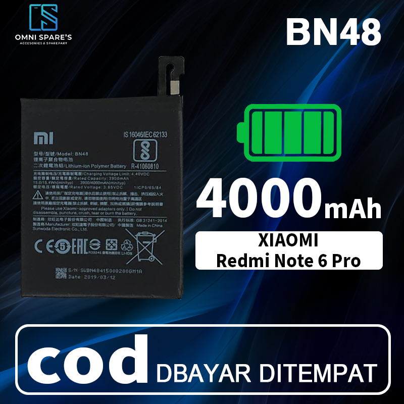 Baterai Batre Xiaomi Redmi Note 6 Pro BN48