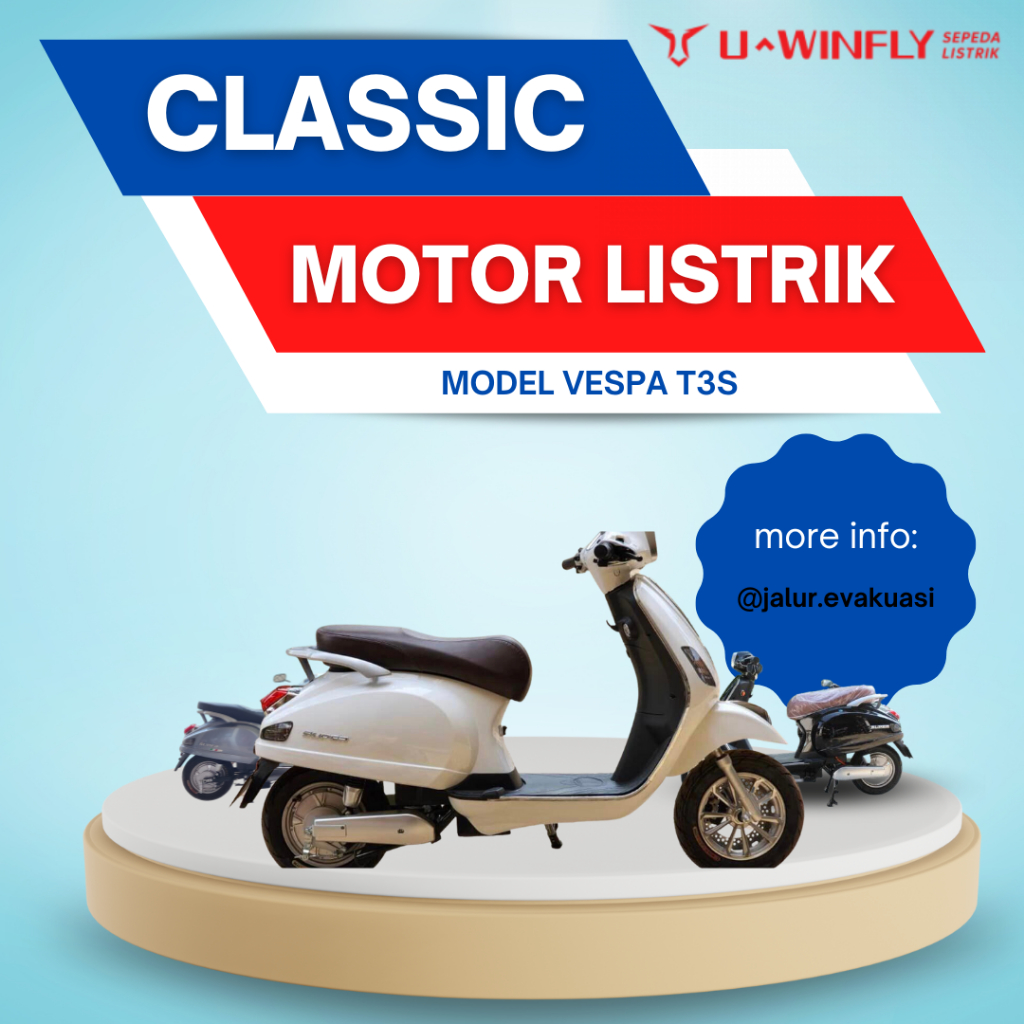 Motor Listrik Model Vespa Uwinfly T3s / Best Seller Terbaik
