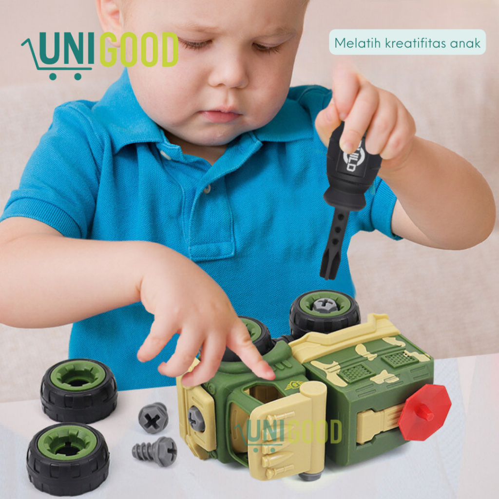 UNIGOOD - Mainan Anak DIY Assembly Toy Disassembly Truck Dino