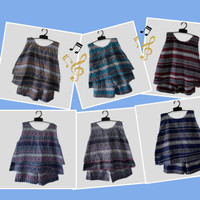 Setelan baju anak perempuan model susun tanpa lengan /baju pantai