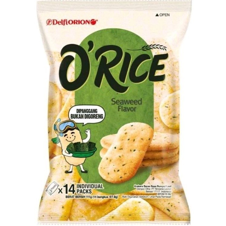 

Delfi Orion O'Rice Sweet Seaweed Flavor / Krekers Beras Rasa Rumput Laut 111Gr