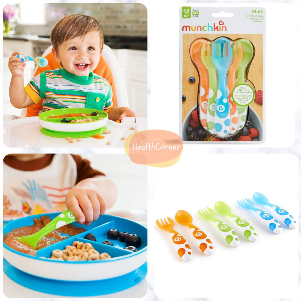 Munchkin Multi Toddler Forks and Spoons - Set Sendok Garpu Training Makan Anak