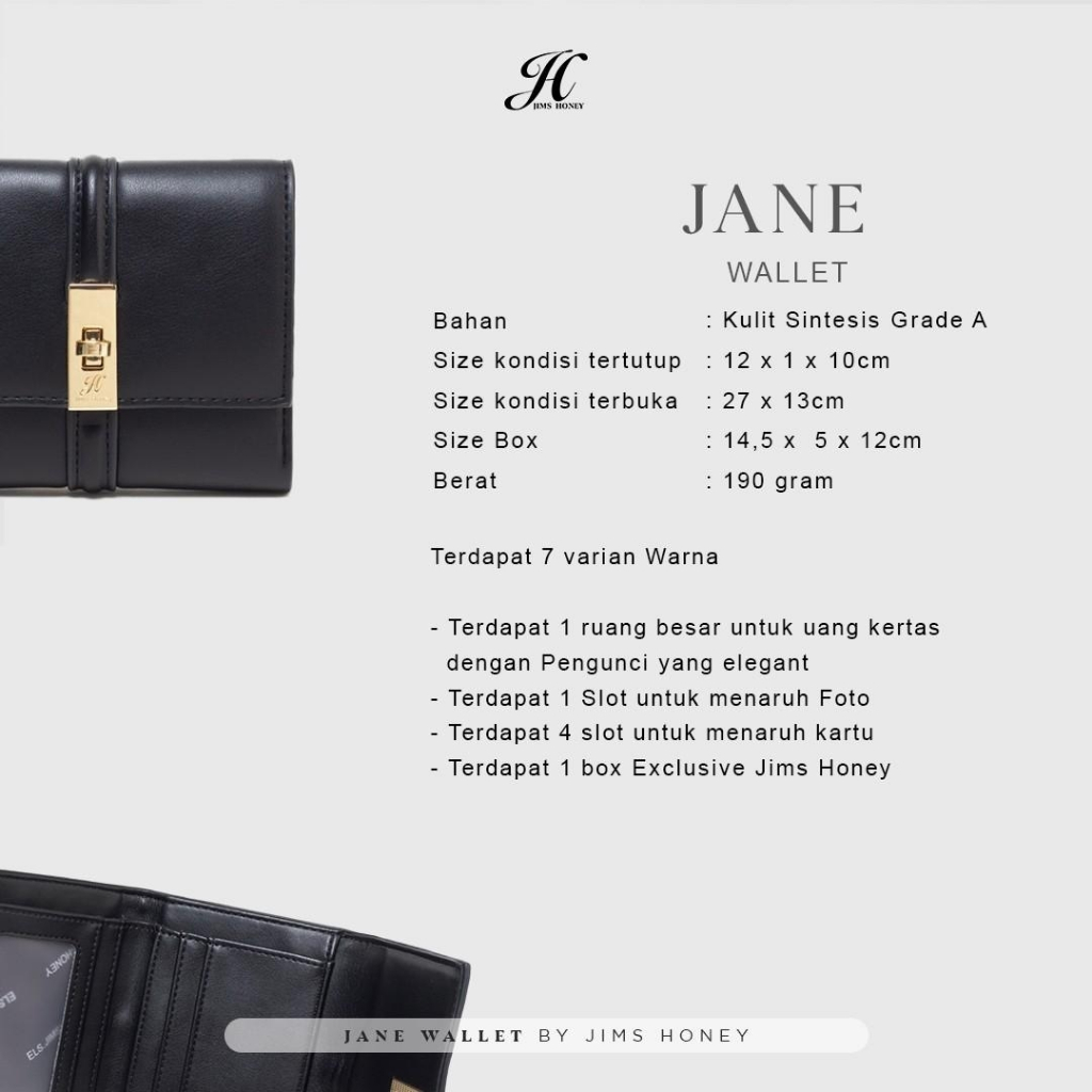Jims Honey Jane Wallet Dompet Lipat Wanita Import JH Berkualitas Fashionable Murah