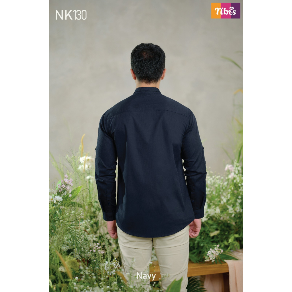 NIBRAS KOKO NK 130 BAHAN COTTON DOBBY ATASAN PRIA SIMPEL LENGAN PANJANG MODERN BY NIBRAS BISA COD