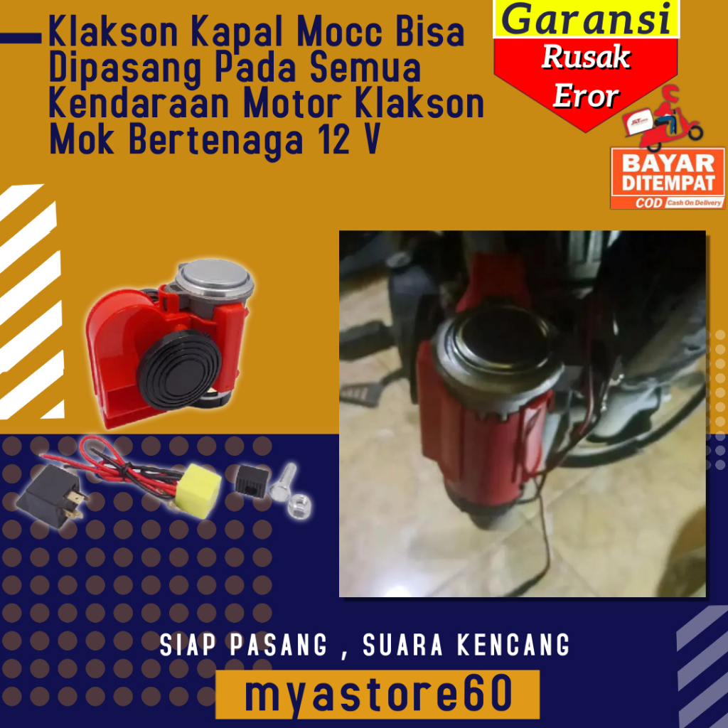 Klakson Kapal Mocc Bisa Dipasang Pada Semua Kendaraan Motor Klakson Mok Bertenaga 12 V