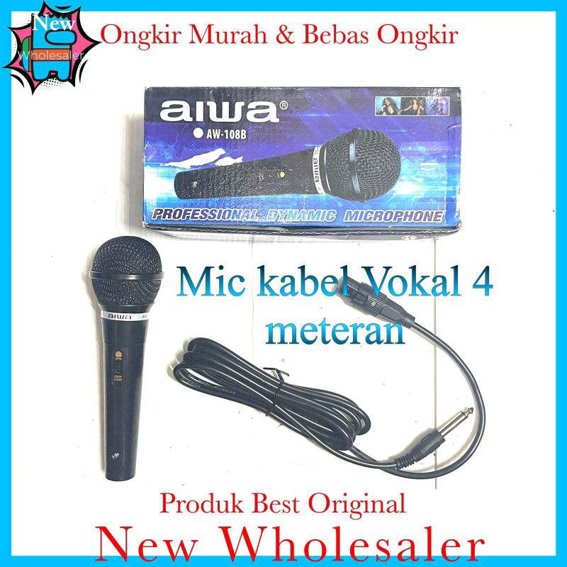 Mic kabel Vokal Dinamic karaoke aiwa 108 Original